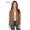 Brown Color Plus Size Suede Women Jacket